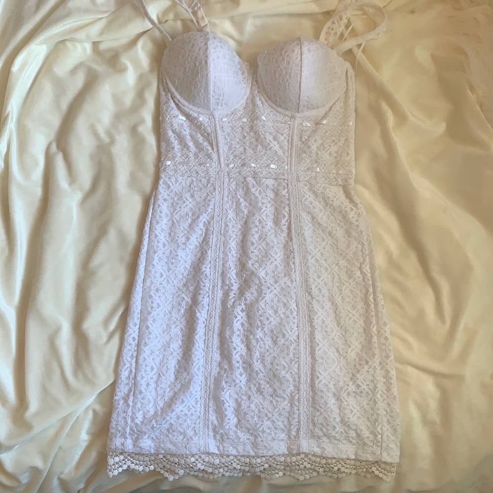 GUESS white Lace Dress